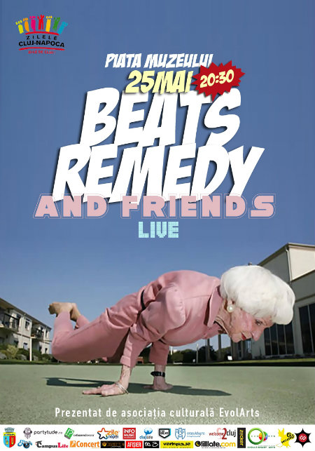 poster concert BEATS REMEDY 25 mai Cluj as EvolArts logos